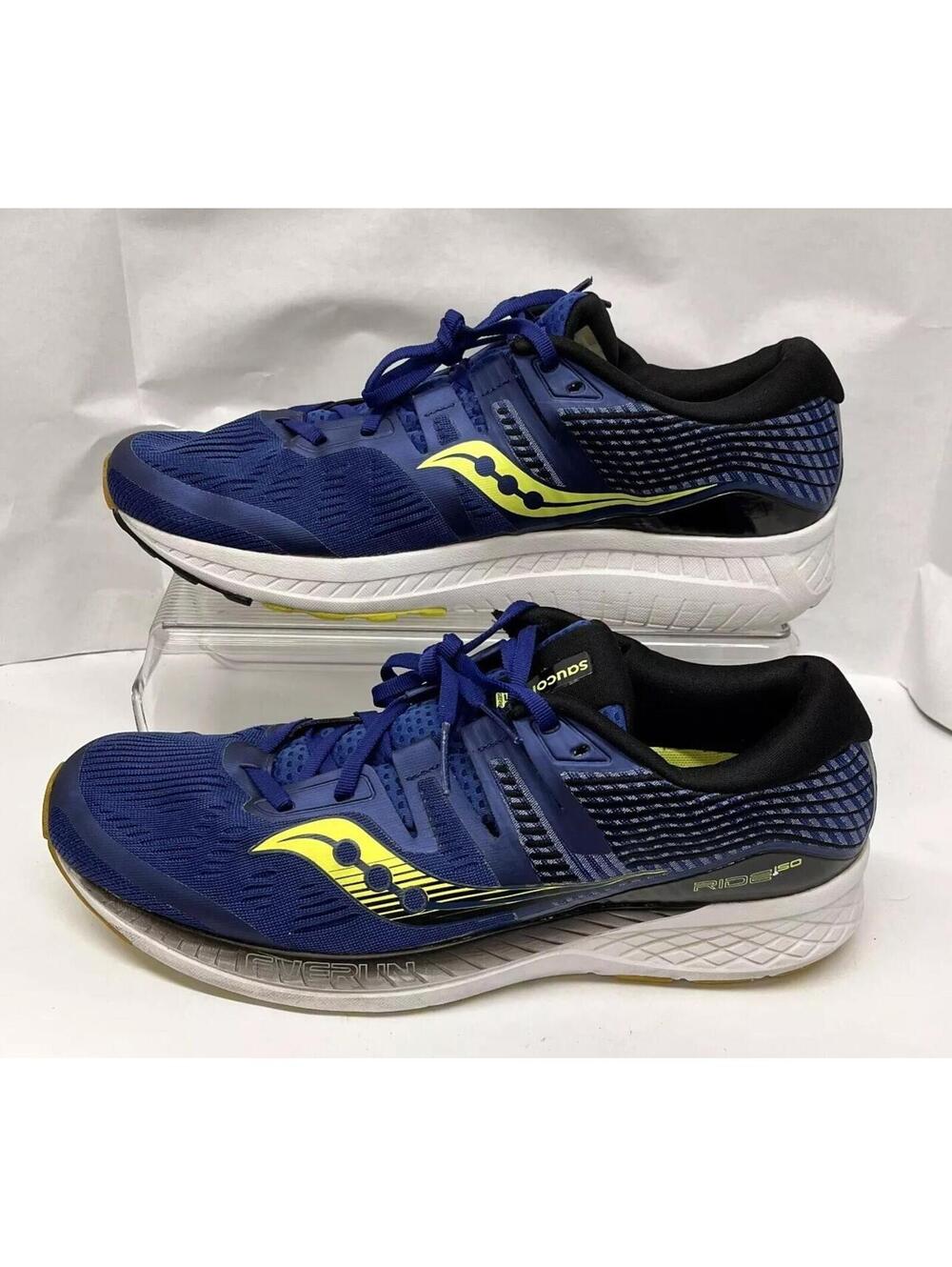 Saucony Mens 11.5 Ride ISO Blue Running Shoes Lace Up Low Top S20444-4